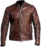 chaqueta moto verano cafe racer Chaquetas de cuero vintage para motocicleta, como se dice: "la confianza que viene de estar bien vestido es inconfundible". Un aspecto perfeccionista que queremos darte con nuestras chaquetas de cuero marrón para hombre es realmente el mejor para vestirte