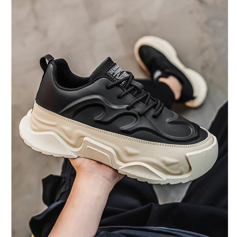 Men's Large-Sized Casual Shoes - Low-top, Thick and Cushioned PVC Sole, Breathable Fabric Lining and Durable PU Outsole, Suitable for Running, Basketball and Hiking.3