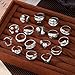 ZOVOLI 17 Pcs Chunky Silver Rings Stackable Rings for Women Fashion Knuckle Rings Set for Women Statement Womens Rings Jewelry Gifts
