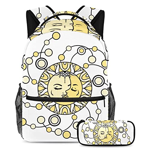 Sac à dos de voyage avec étui à stylo et sac à fleurs pour fille et garçon