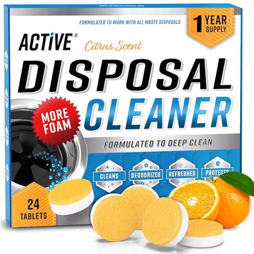 Garbage Disposal Cleaner Deodorizer Tablets 24 Pack, New Powerful XL