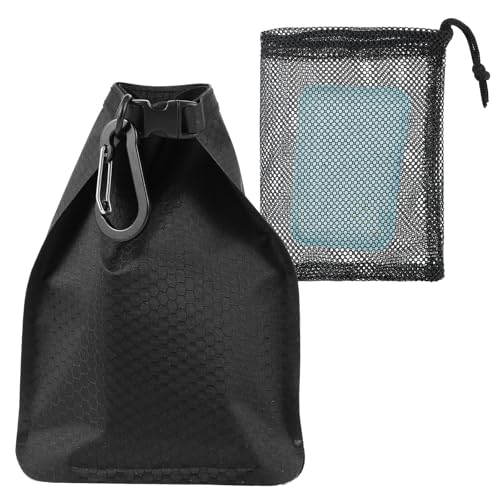 JIEYAO Jabonera de Viaje con Funda Impermeable, Soporte Jabón de Secado Rápido con Organizador de Malla Colgante y Gancho, Contenedor para Ducha Esencial