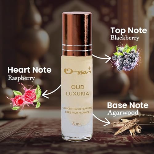 Image of Ossa Oud Luxuria Concentrated Perfume 6ml | Alcohol Free Roll On Attar for Men and Women | Premium Long Lasting Unisex Fragrance With Chypre, Floral And Leathery Notes | Discover Your Timeless Scent