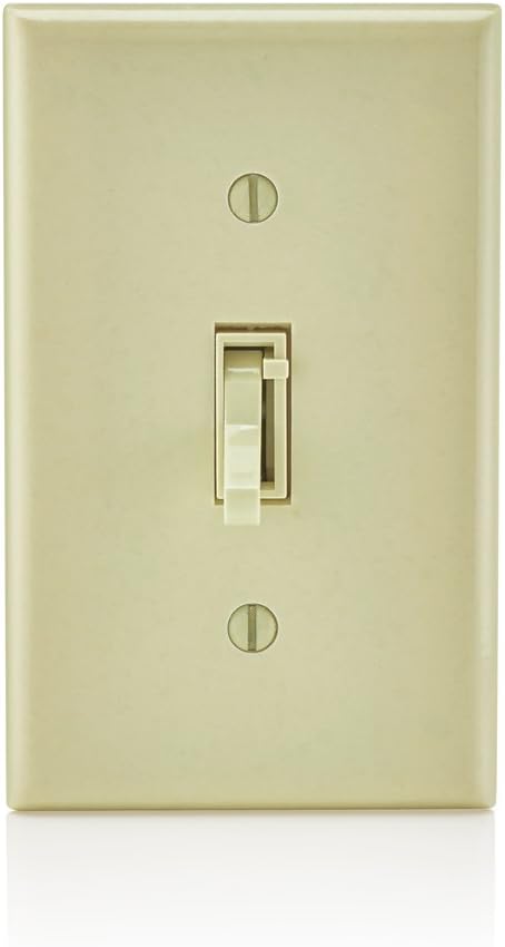 Leviton TSM10-1LI Toggle Slide Universal Dimmer, 400-Watt Dimmable LED and CFL, 1000-Watt Incandescent, Halogen and Magnetic Low Voltage for Single Pole or 3-Way, with Locator Light, Ivory