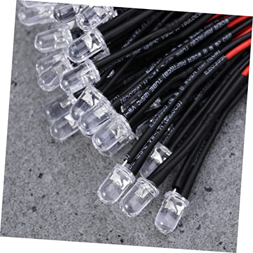 OUNONA 50 Unidades lâmpada LED pré-cabeada lâmpadas led lampadas led rosa lâmpada diodos emissores L