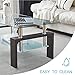 Btrpily Walnut Rectangular Coffee Table, 39.5in x 23.5in x 17.5in, Glass Tabletop with Lower Shelf, Adjustable Bottom Corners