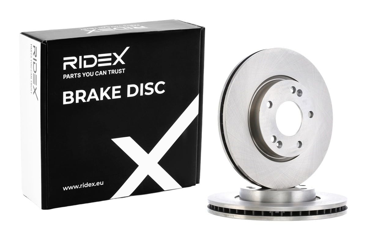 RIDEX 3405B1150 Juego para eje Kit de discos de freno y pastillas Delantero con chapa antichirrido Compatible con KIA CEE'D SW ED