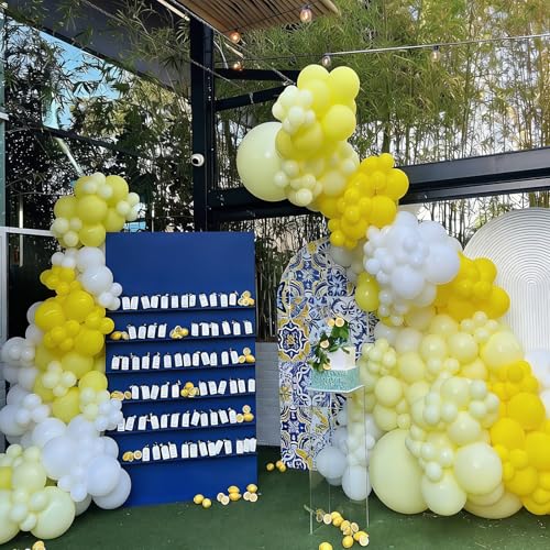 Image of YMSZ Yellow Balloons, 67pcs 12 Inch Light and Mustard Yellow Balloons for Birthday, Baby Shower, Sunflower Theme Party Decoration