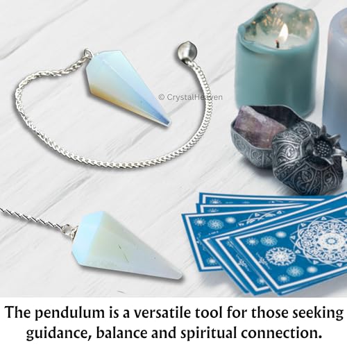 Image of Opalite Pendulum Dowsing Tool - Natural Crystal Pendulum for Spiritual Guidance - Premium Dowser Pendulum for Accurate Divination and Energy Healing - Perfect for Energy Healing and Chakra Balancing - Handcrafted with Precision and Elegance