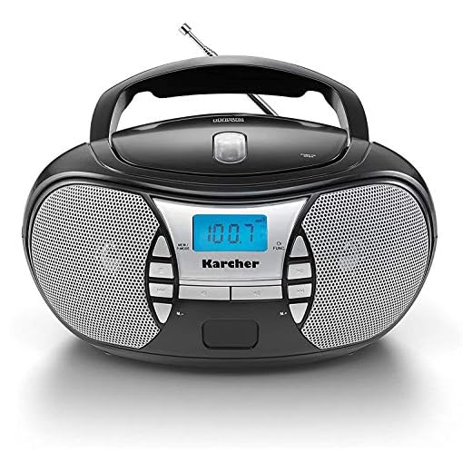 KARCHER RR 5025-B tragbares Radio, CD-Player mit Netz-und Batteriebetrieb, UKW-Radio mit AUX-Anschluss & Kopfhöreranschluss, schwarz
