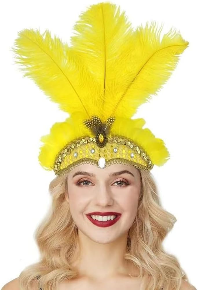 Amazon.co.jp: [JoyLWOK] 羽根 髪飾り ベリーダンスサンバ飾りヘッド
