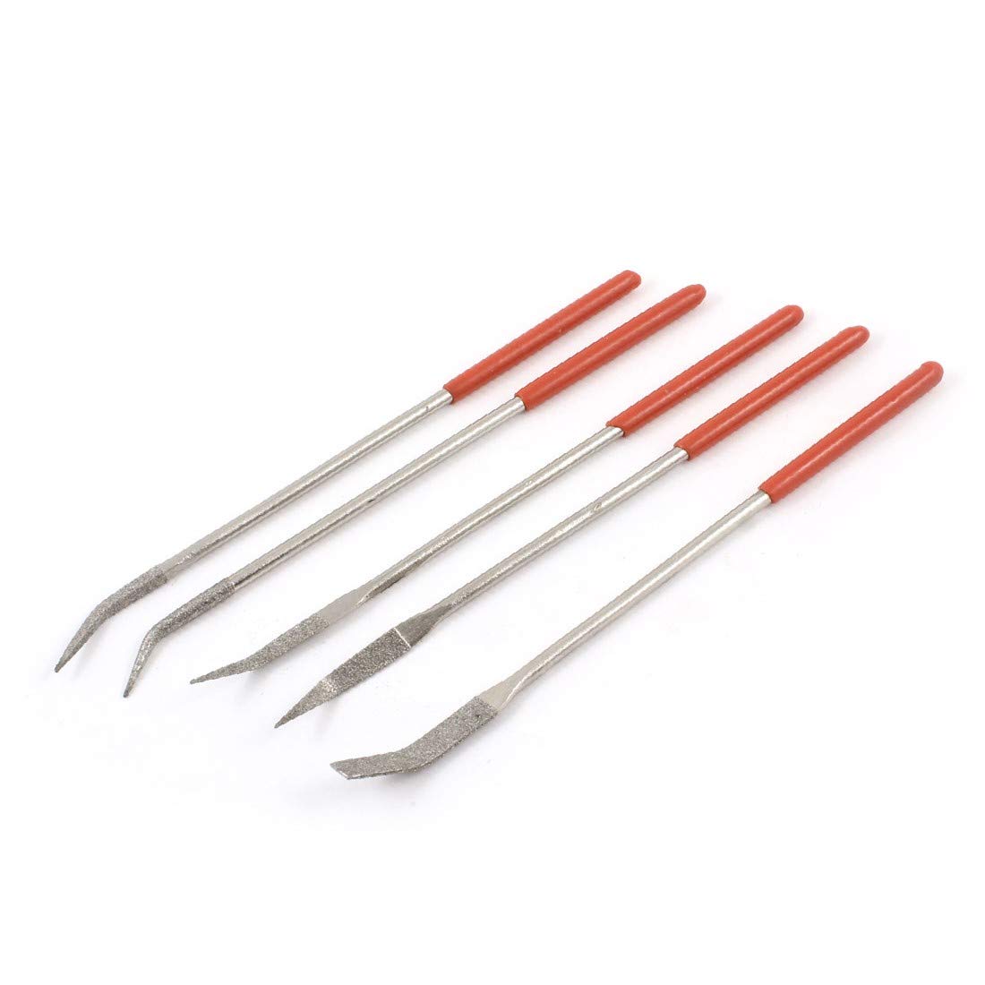 New Lon0167 5 Pcs Featured 140mm Flat Round reliable efficacy Bent Curved Diamond Riffler Files(id:7c0 ef 04 7cd)