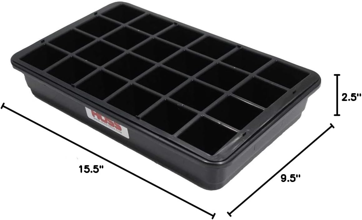 Hoss 24-Cell Seed Starting Tray | Sturdy and Built to Last | Includes Bottom Tray and Humidity Dome