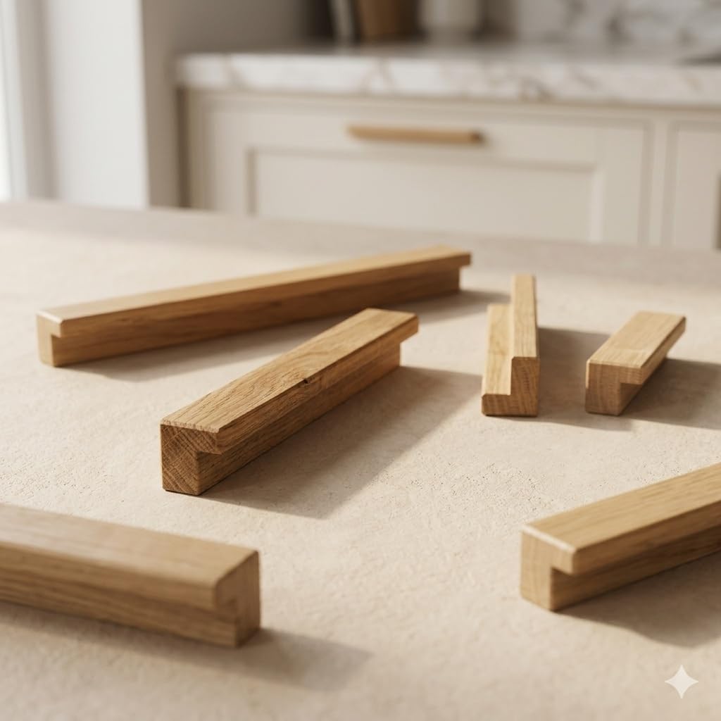 Maniglie per mobili – BATO – Pomelli per mobili in rovere – Decorazioni in legno – Maniglie per mobili – Bottoni per armadi – Pomelli per mobili (100 cm)