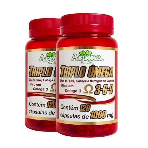Kit 2x Triplo Ômega 3-6-9 - Suplemento Alimentar com 240 Cápsulas - Fonte de Ácidos Graxos Essenciais