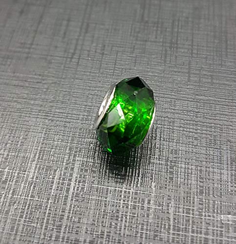 Berloque Cristal Murano Verde banhado ouro branco