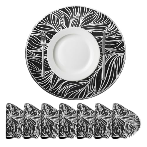 Sets de table ronds algues en polyvinyle métallisé uxcell pour décoration chic