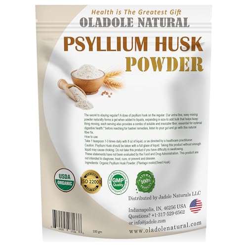 Oladole Natural Psyllium Husk Powder- 300g | High Fiber For Digestive Health Help Lower Cholesterol Manage Weight Management Heart Health & Colon Cleansing | Non- GMO Gluten Free