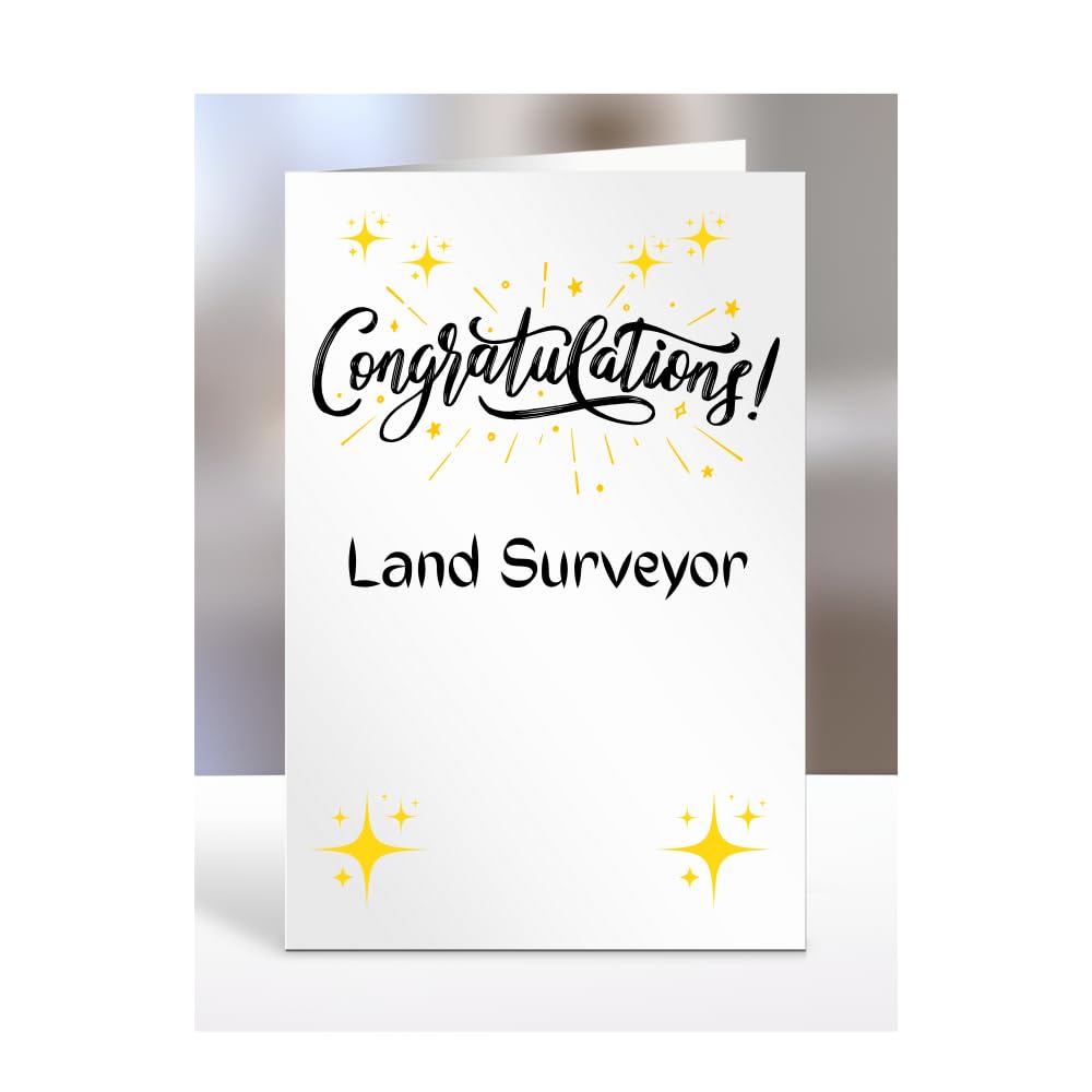 Congratulations Land Surveyor card, gifts for men, women, colleagues, boss, manager, son, daughter, grandson, presents for christmas, A5-243b_152
