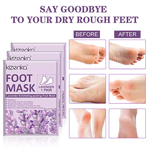 Foot Peel Masks 3 Packs, Lavender Exfoliating Foot Peel Mask Makes Soft Touch Feet Skin Natural Treatment For Women And Man - 3 Pairs #TOP6