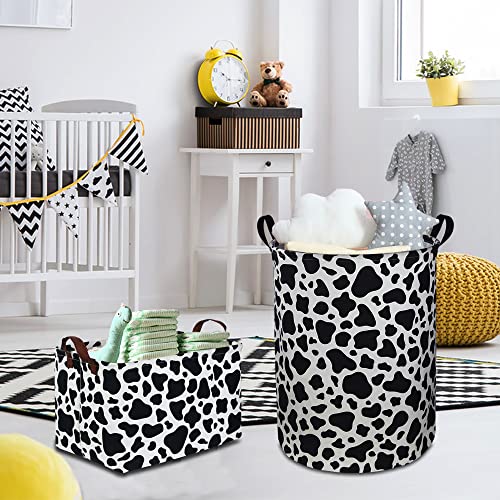 Ntaohamper Rectangular Cow Storage Basket,Waterproof Cowprint Box With Handles For Bedroom,Baby Room Decor,Gift Basket For Cow Lovers,Collapsible Kids Toys Bin(Cow) #TOP2