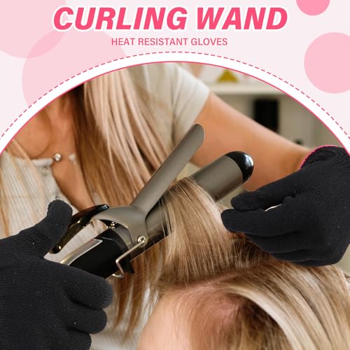 suhine 20 pcs professional heat resistant gloves for hair styling curling heat resistant work gloves