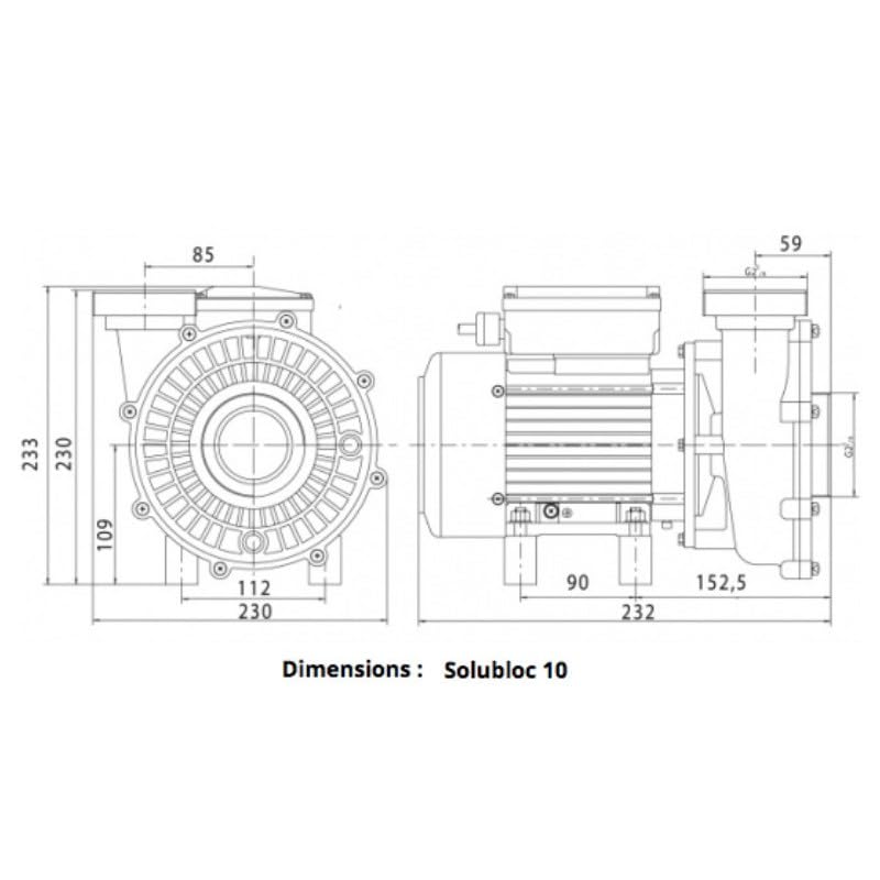 Vipool - Pompe De Filtration Solubloc 2v Bi-vitesse Compatible Desjoyaux® Pbi Bi-vitesse