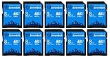 Everything But Stromboli 8GB SD Card (10 Pack) Speed Class 10 UHS-1 U1 C10 8G SDHC Memory Cards for Compatible Digital Camera, Computer, Trail Cams