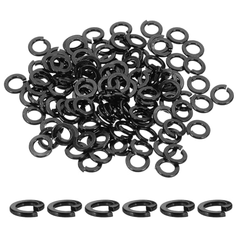 MECCANIXITY 10# Spring Lock Washer, 304 Stainless Steel Split Lock Washers for Screws Bolts Cars Construction Machinery Black Pack of 120