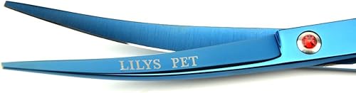 Miniatura 8 de LILYS PET Kit profesional de tijeras de aseo para mascotas, titanio recubierto, hoja de acero inoxidable afilada y fuerte para cortar el pelo de