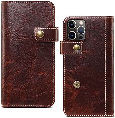Coque à rabat iPhone 14 Pro Max marron avec bracelet pour les déplacements urbains