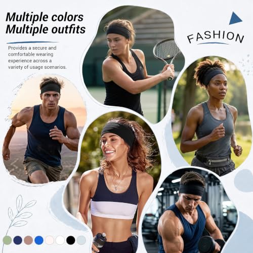 Image of DRESHOW Sport Headbands for Women Non-Slip Sweat Wicking Headband Cooling Sweatband for Outdoor Sports Unisex Workout Hair Bands for Running Fitness Yoga Cycling