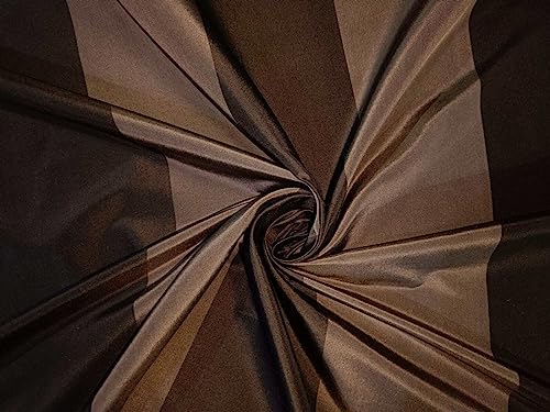Taffetas de soie 100% rayures taupe marron 137cm éveillez votre créativité