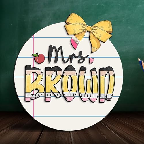 Customizable Wooden Teacher Door Sign - Personalized Classroom Hanger for Teacher Appreciation Gifts and Back to School Decorations - Image 4