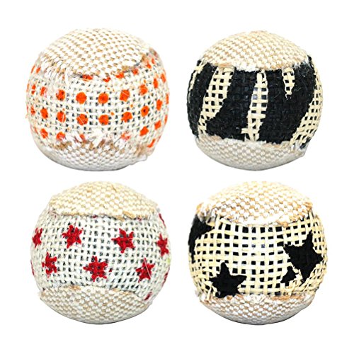 UEETEK 4pcs 5CM Chat Jouet Chaton Chat gratter Ball Play Scratch Toy