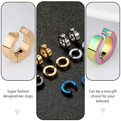 Generic 5Pcs Stainless Steel Ear Cuffs Helix Cartilage Clip On Wrap Punk Non Piercing Earrings Fashion Ear Clips Set For Women Men Multicolor A4Gib3I1454385Cq #TOP2