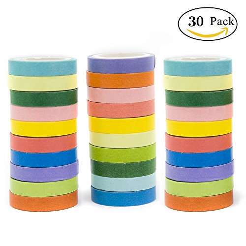 30 rotoli carta adesiva Washi tape set Rainbow DIY...