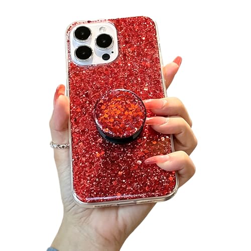 Coque iPhone 14 brillante rouge à paillettes : le cadeau idéal pour femmes et filles