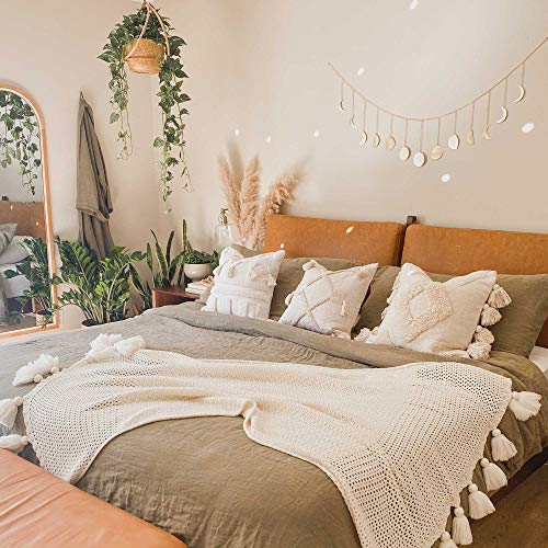 Dylan N Duke 55" Large Moon Phase Wall Hanging/Boho Wall Decor/Moon Decor/Moon Garland/Bohemian Wall Decoration/Handmade Hammered Finish/Aesthetic Decoration For Bedroom Living Room Office Nursery / #TOP3
