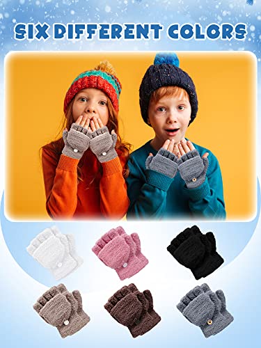 Image of Geyoga 6 Pairs Kids Fingerless Gloves