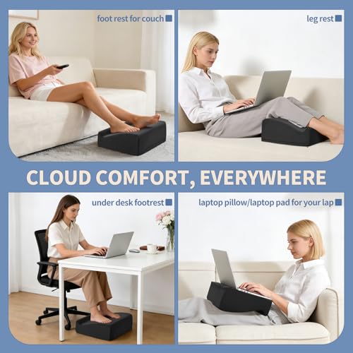 Nockovi Foot Rest Under Desk with Rocking Base | Black Velvet — view 4