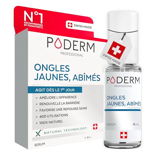 PODERM – HUILE SERUM ONGLES JAUNES – Améliore l’apparence de l’ongle – Agit dès le 1er Jour - Clarifie & Lisse l’Ongle – Ingrédients 100% Naturels - Soin pied/main | Facile & rapide | Swiss Made