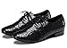 TDA Men's Fashion Comfort Lace-up Round Toe Black Leather Salsa Tango Ballroom Latin Modern Dance Shoes 10 M US