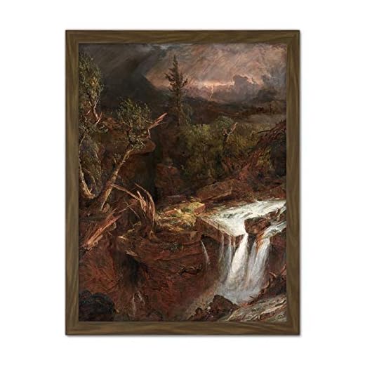 Cropsey Clove Storm scen Catskill berg konstverk inramad väggkonst tryck 45,72 x 61 cm