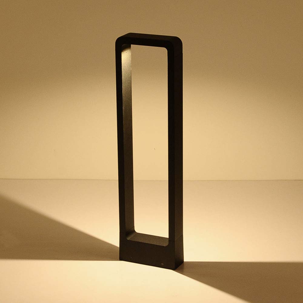 Sock Lamp Exterior Wet Lamp Modern Black Lawl Light LED 7W Bollard Lights Waterproof IP44 Square Design Aluminum Path Lights Flur Hof Outdoor Lamp Rustic Terrace Fence Columnile H60cm