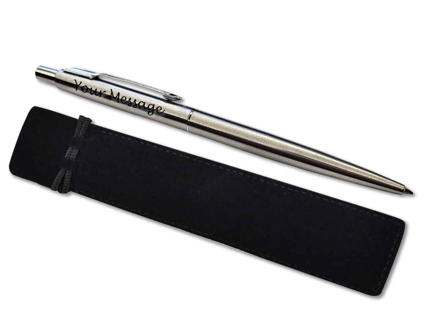 Parker Classic Slimline Ballpoint Personalised Pen In Classy Gift Bag Ideal Valentine's day, Birthday or Fathers Day Gift Perfect For Men & Women Engraved Parker Pen With Laser Engraving (Silver) — image 1