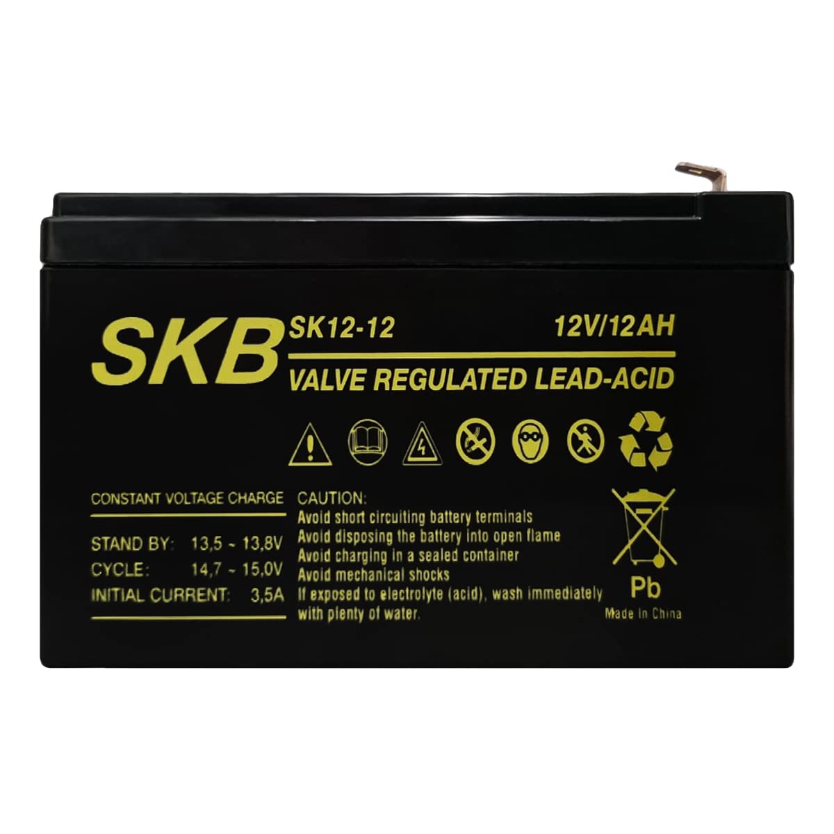 SKB Batteria Al Piombo Ricaricabile 12V 12Ah - Per Gruppi UPS, Emergenza, Alta Capacità - Foto 2