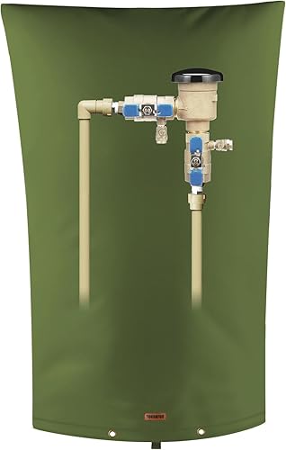 Vista 42 de TOHONFOO Cubierta aislante de tubería para prevención de reflujo (5 °F) – Bolsa aislada para válvula de aspersor de riego – Cubierta de bomba