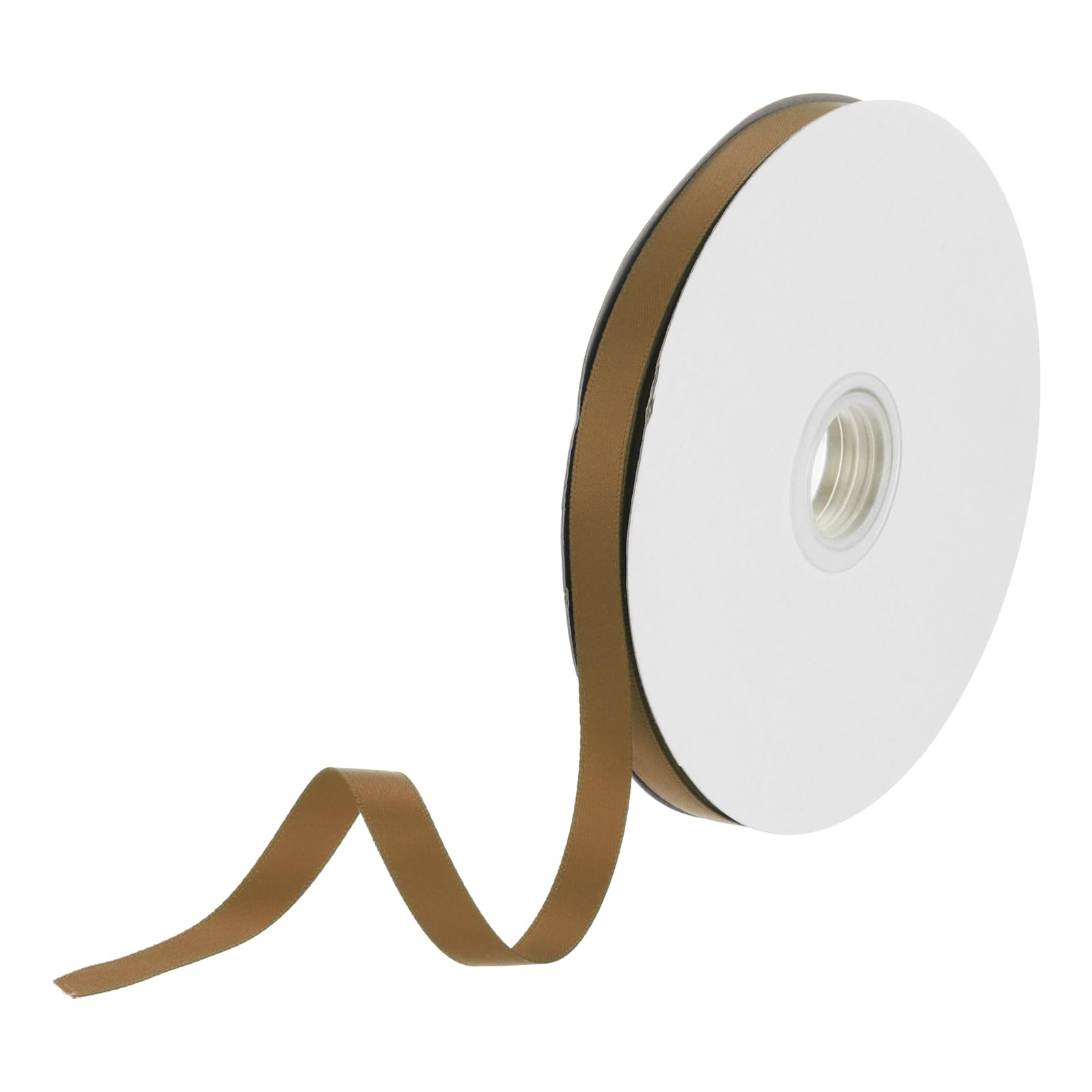 DMiotech 10mm Satin Ribbon 46m/150ft Thin Double Face Fabric Grosgrain Ribbon for Gift Wrapping Floral Hair Flower Bouquet Light Brown