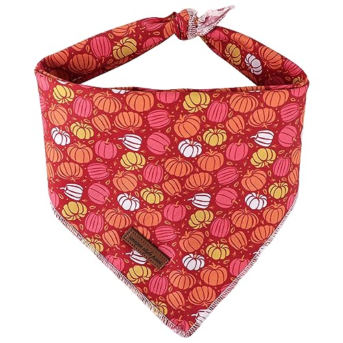Unique style paws Halloween Dog Bandanas, Triangle Pumpkin Pet Scarf for Boy and Girl Premium Durable Fabric